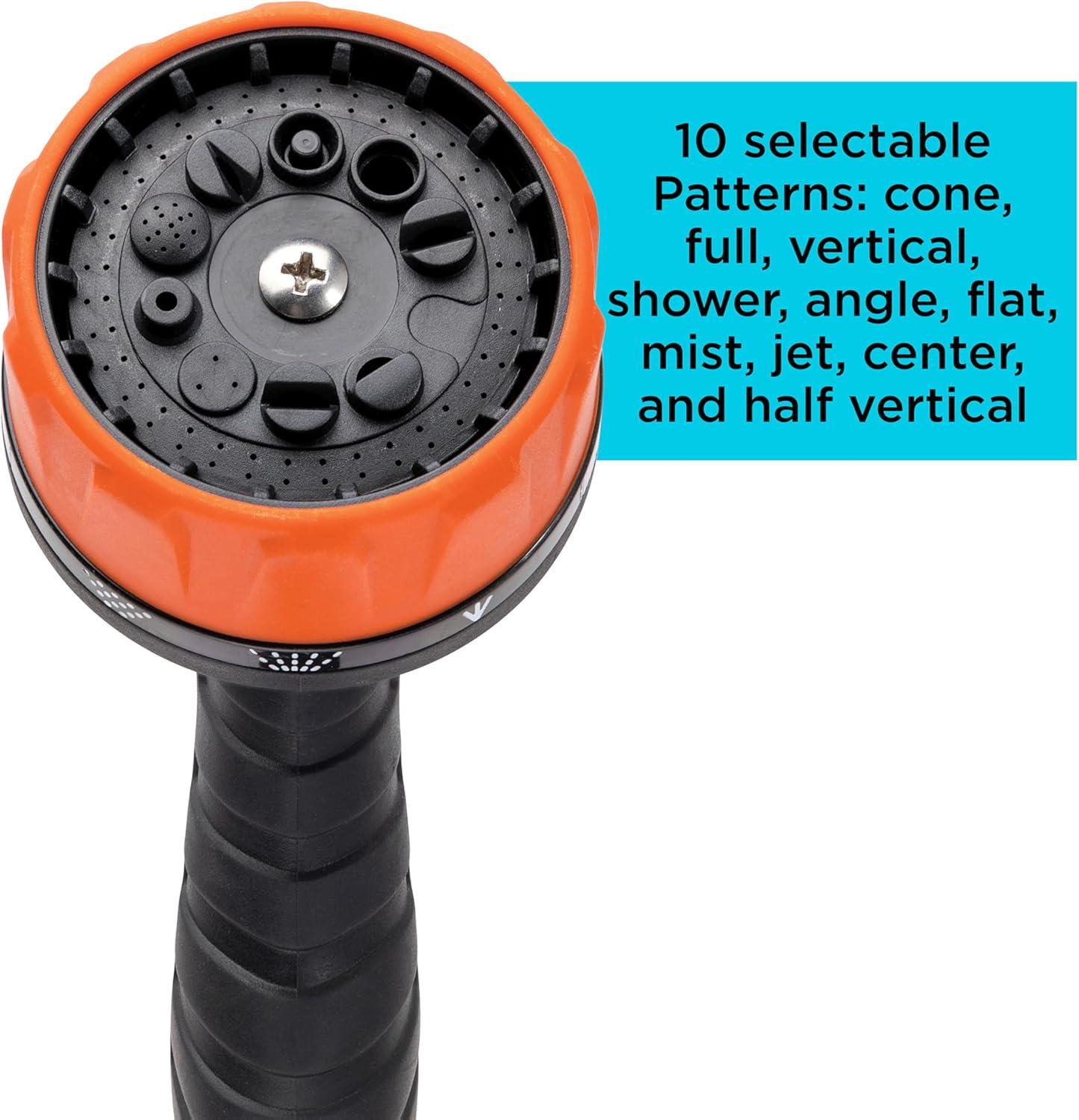 imageBLACKDECKER HeavyDuty 10Pattern Poly Thumb Control Nozzle  Ergonomic Versatile Precision Garden Hose Attachment BD8439