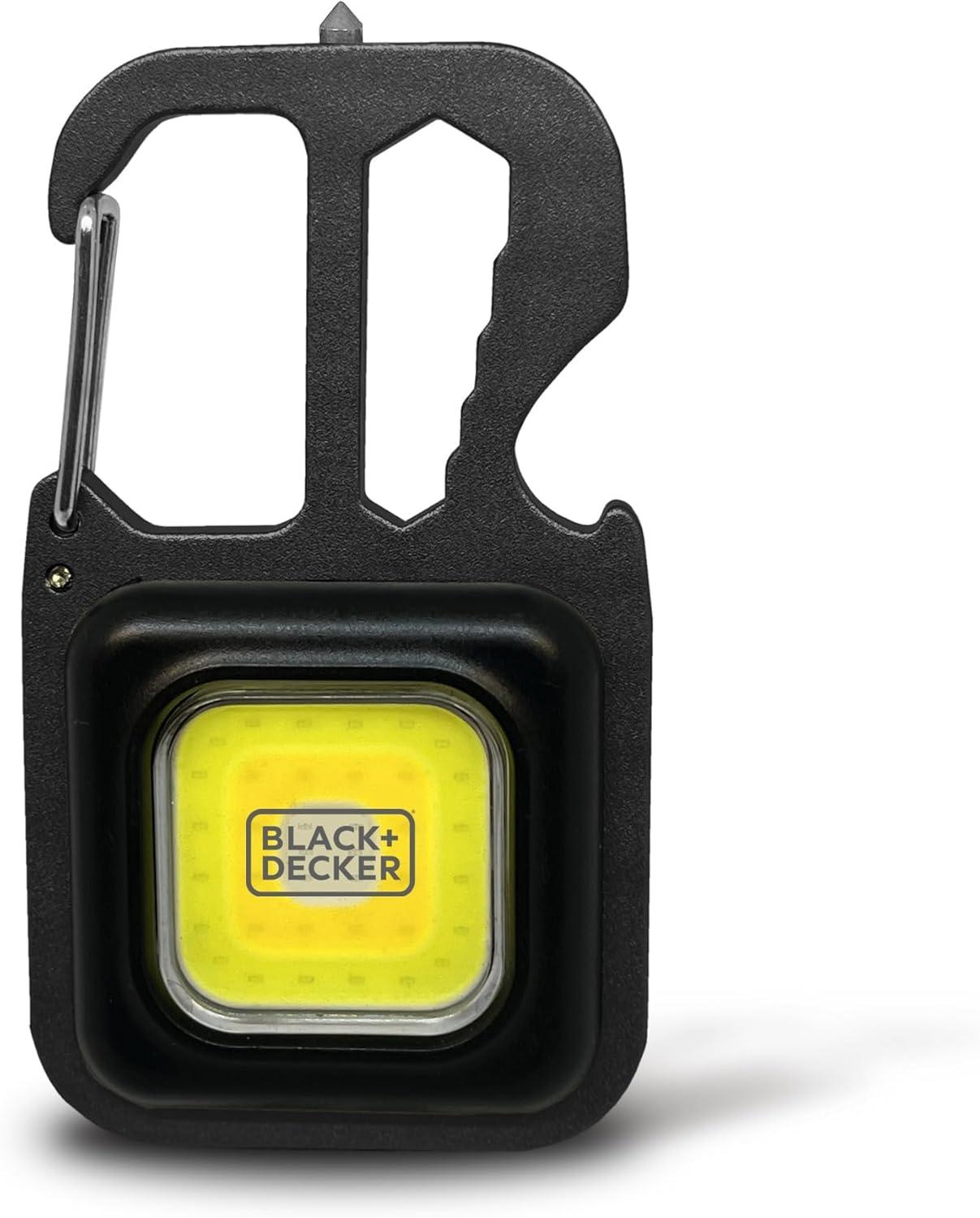 imageBLACKDECKER MultiTool Flashlight 500LM Carabiner USB Rechargeable Multitool with Wrench Screwdrivers Bottle Opener Glass Breaker ClipOn Magnetic Stand IP44 WeatherResistant 7 Light ModesTwo Pack