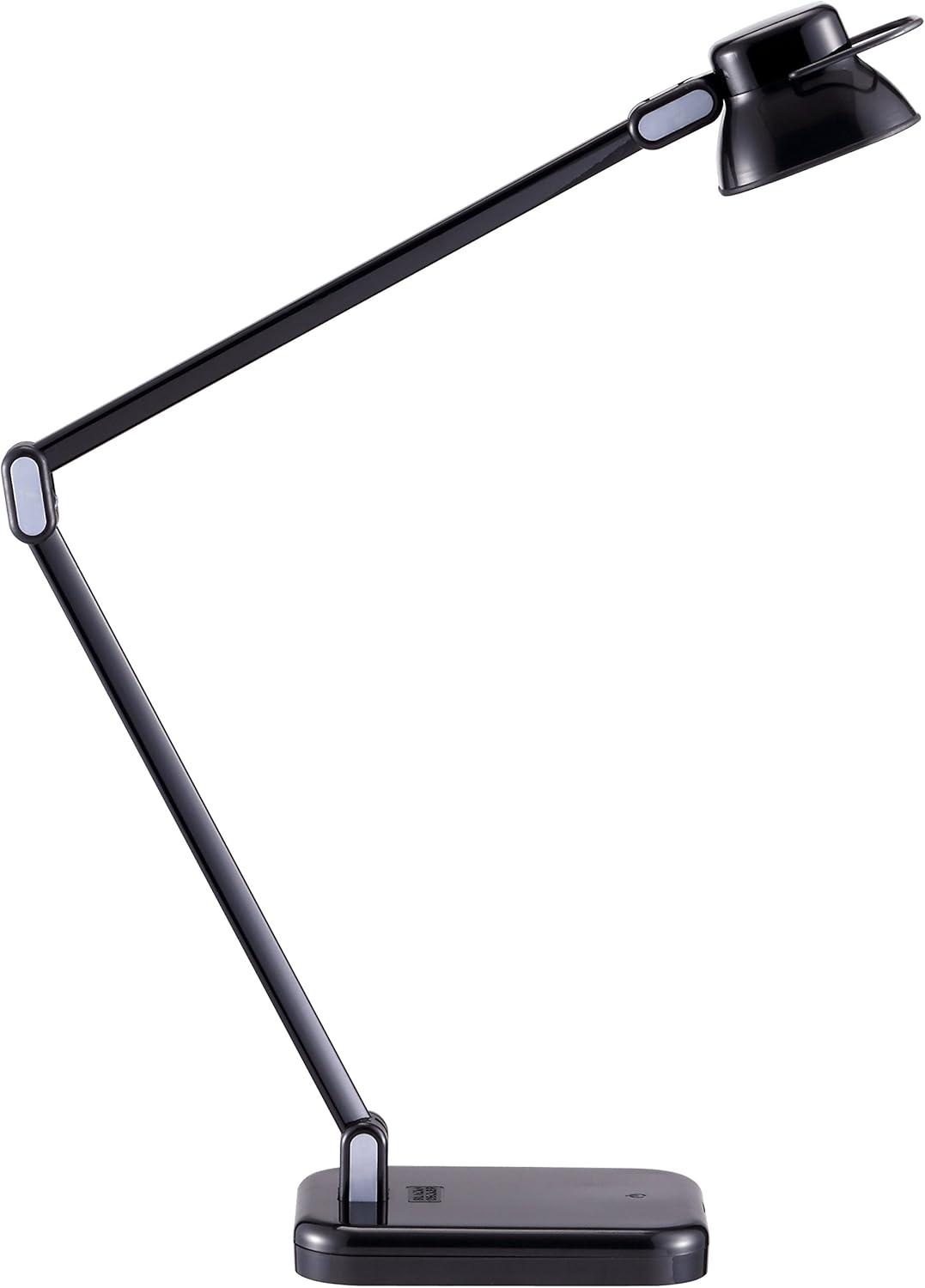 imageBLACKDECKER PureOptics Elate Dual Arm 5W FlickerFree Natural Daylight LED Desk Lamp with USB Charging Port 2 Dimming Levels 263 Lumens Black LED5NOVBLKBlack