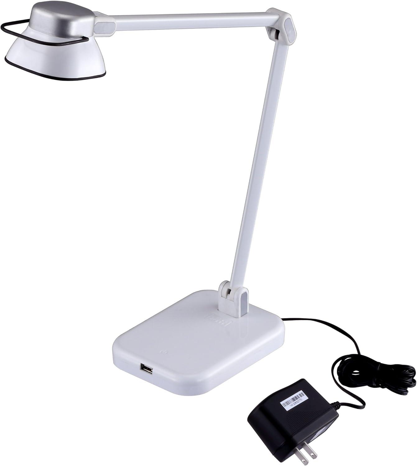 imageBLACKDECKER PureOptics Elate Dual Arm 5W FlickerFree Natural Daylight LED Desk Lamp with USB Charging Port 2 Dimming Levels 263 Lumens Black LED5NOVBLKWhite