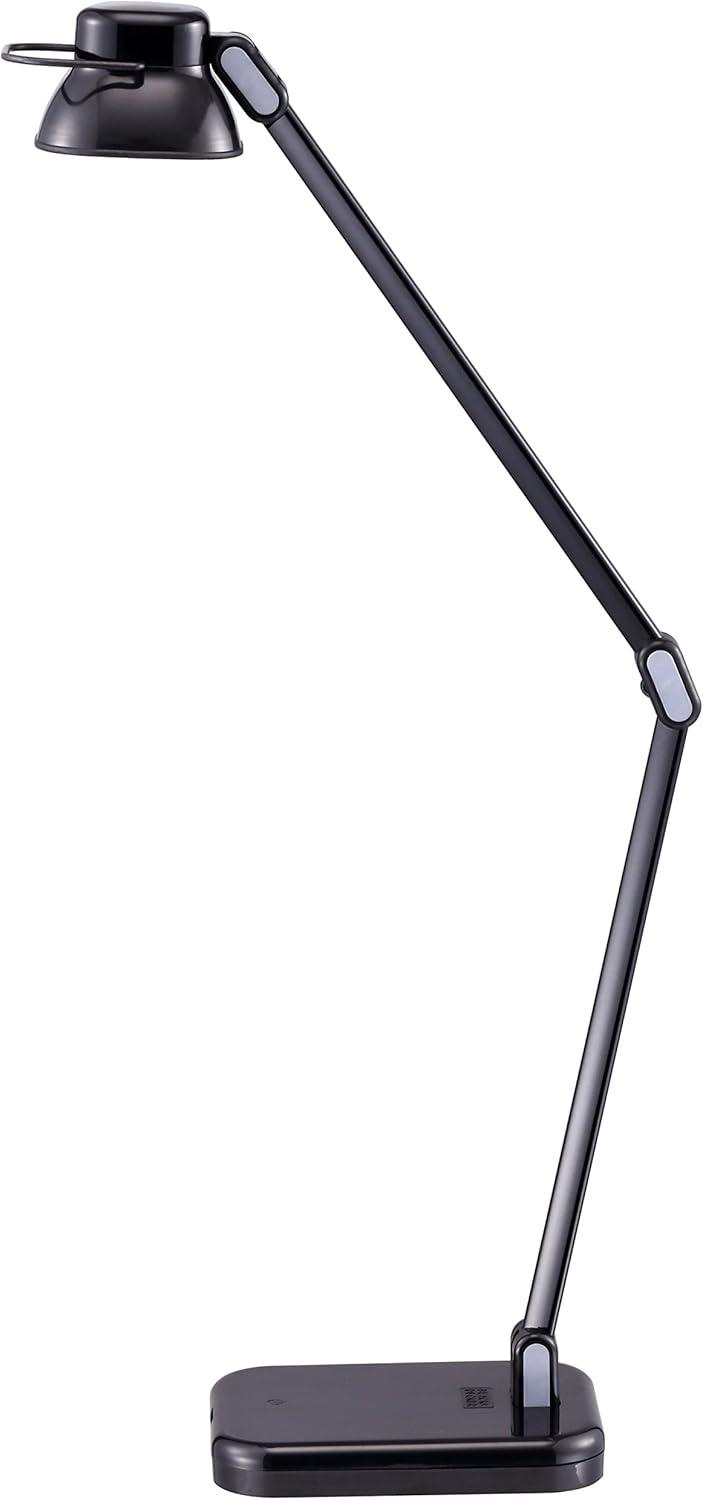 imageBLACKDECKER PureOptics Elate Dual Arm 5W FlickerFree Natural Daylight LED Desk Lamp with USB Charging Port 2 Dimming Levels 263 Lumens Black LED5NOVBLKBlack