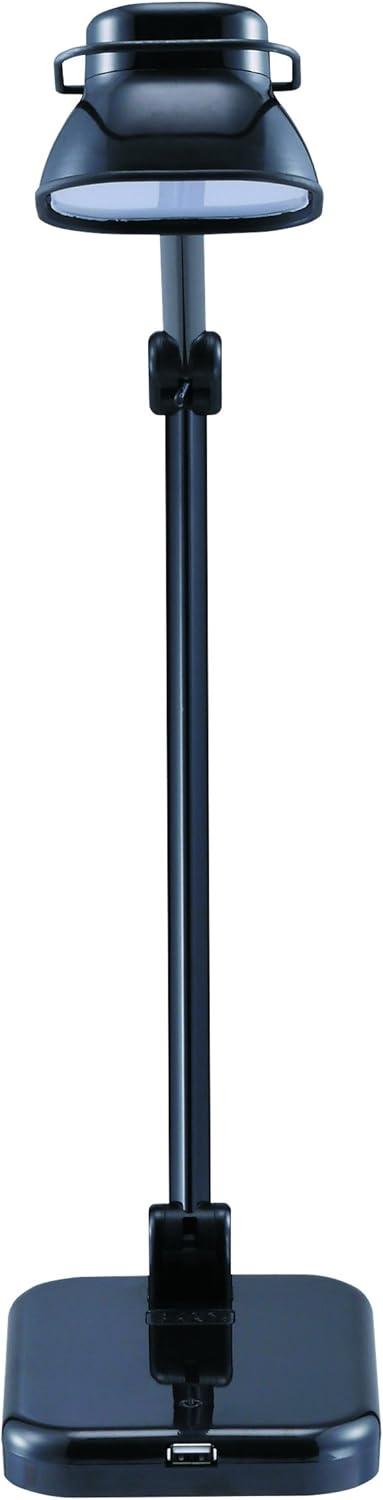 imageBLACKDECKER PureOptics Elate Dual Arm 5W FlickerFree Natural Daylight LED Desk Lamp with USB Charging Port 2 Dimming Levels 263 Lumens Black LED5NOVBLKBlack