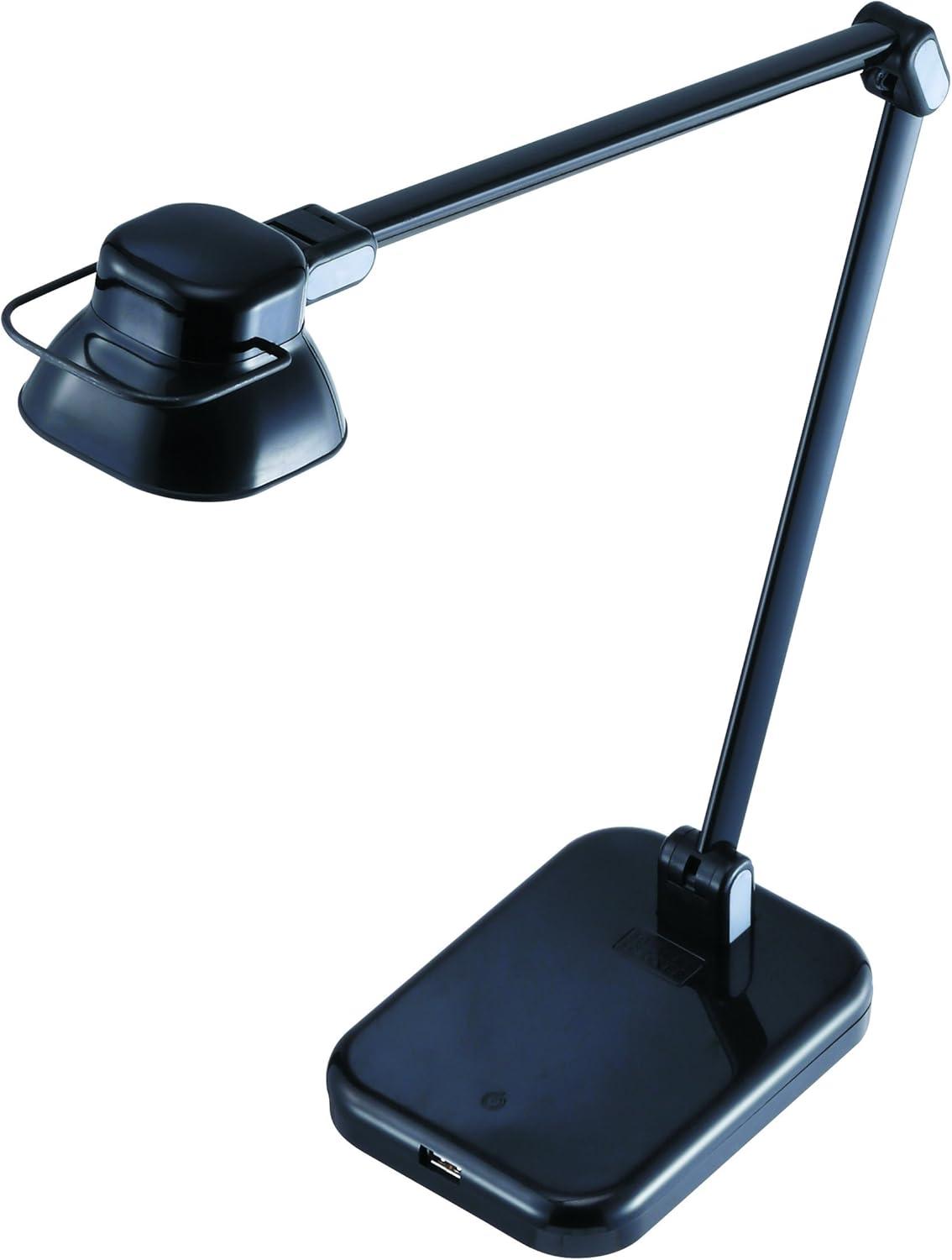 imageBLACKDECKER PureOptics Elate Dual Arm 5W FlickerFree Natural Daylight LED Desk Lamp with USB Charging Port 2 Dimming Levels 263 Lumens Black LED5NOVBLKBlack
