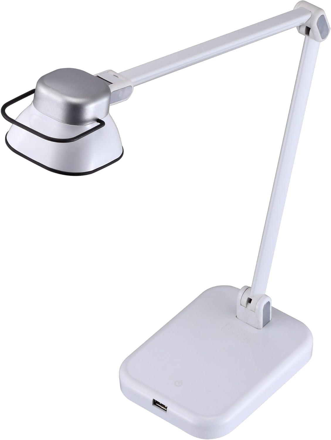 imageBLACKDECKER PureOptics Elate Dual Arm 5W FlickerFree Natural Daylight LED Desk Lamp with USB Charging Port 2 Dimming Levels 263 Lumens Black LED5NOVBLKWhite