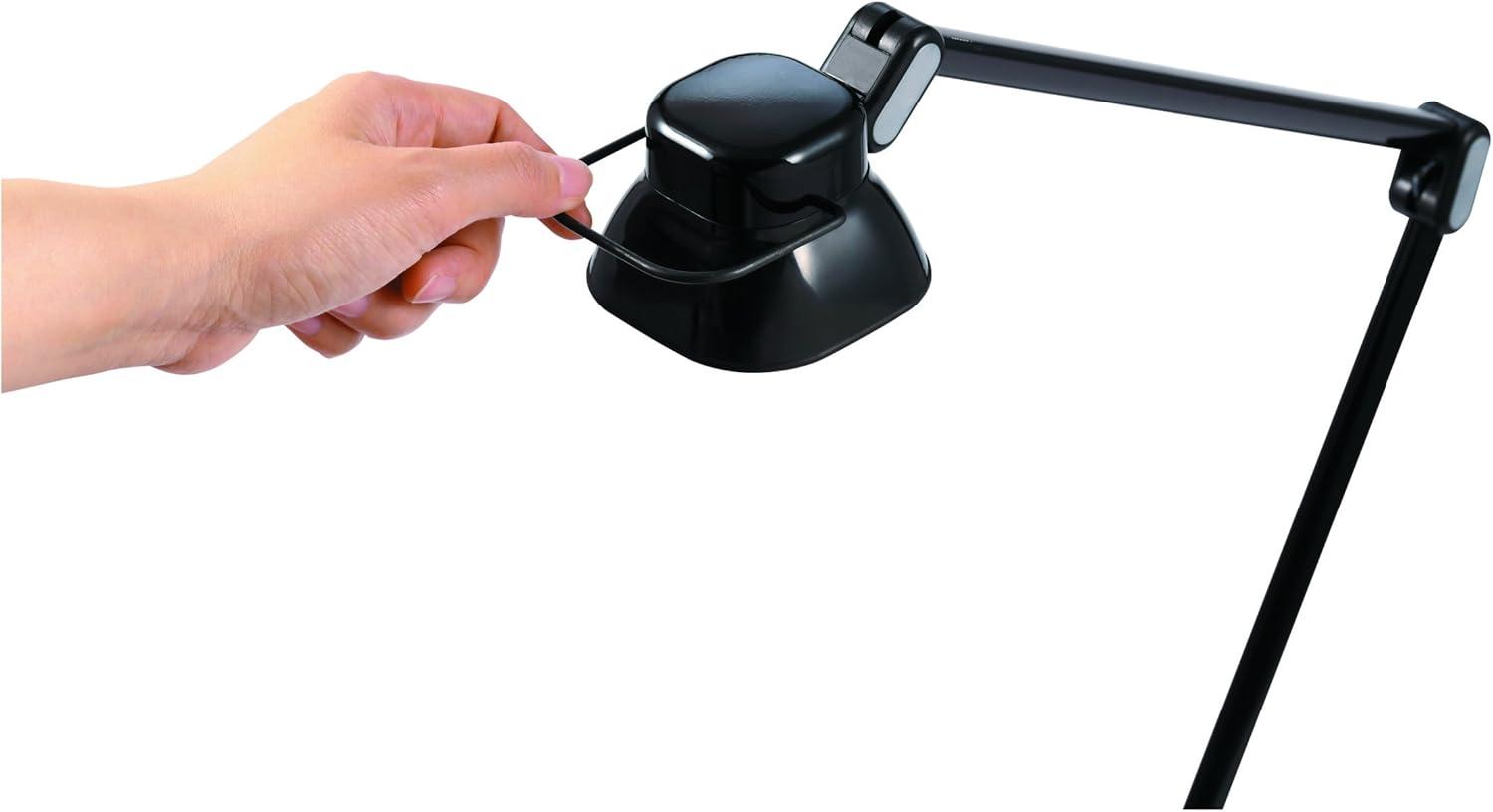 imageBLACKDECKER PureOptics Elate Dual Arm 5W FlickerFree Natural Daylight LED Desk Lamp with USB Charging Port 2 Dimming Levels 263 Lumens Black LED5NOVBLKBlack