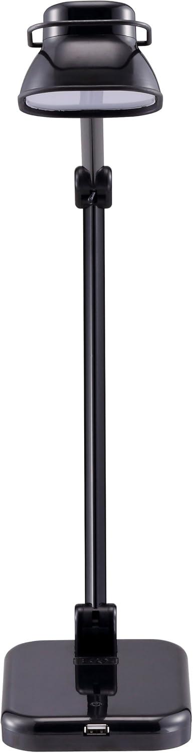 imageBLACKDECKER PureOptics Elate Dual Arm 5W FlickerFree Natural Daylight LED Desk Lamp with USB Charging Port 2 Dimming Levels 263 Lumens Black LED5NOVBLKBlack
