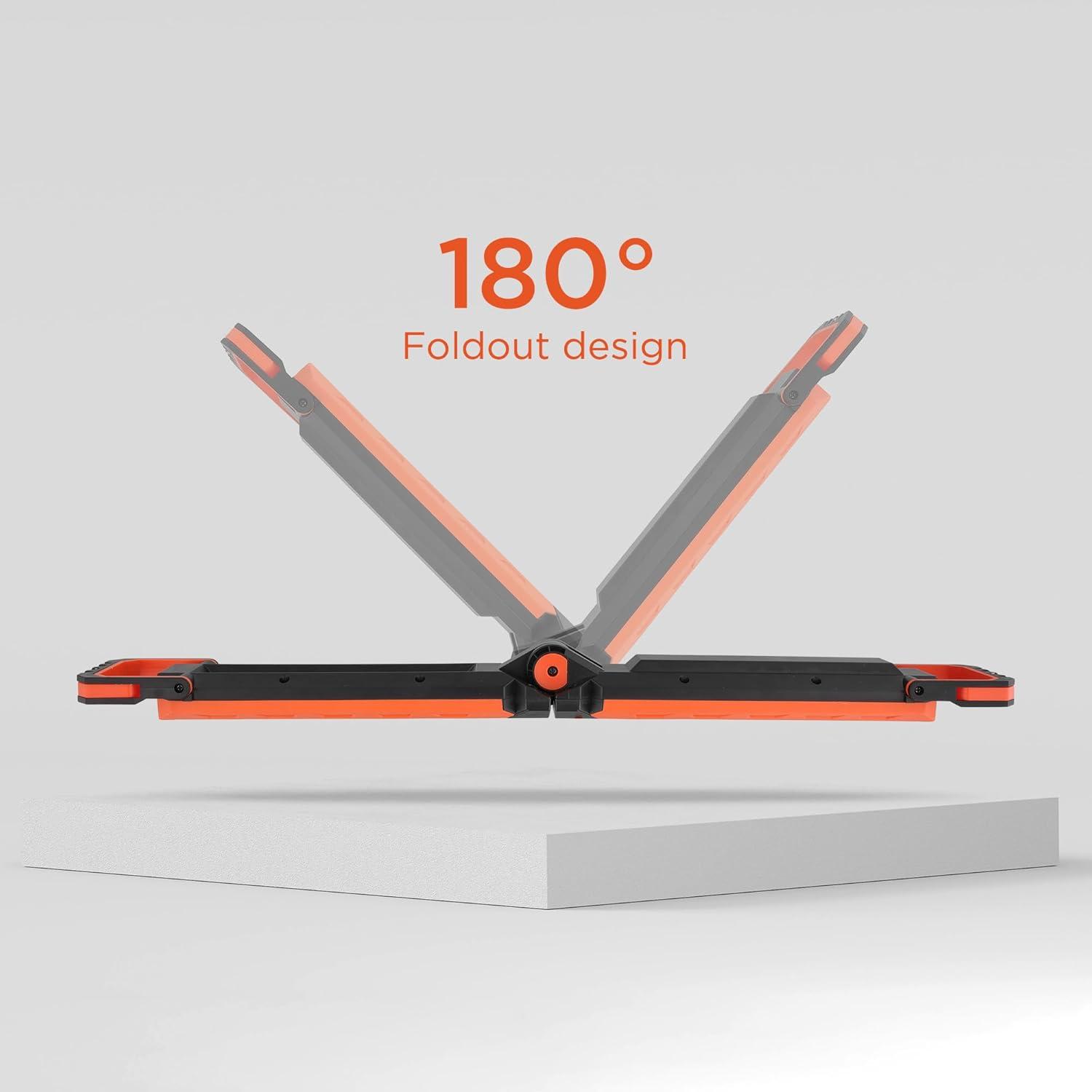 imageBLACKDECKER Rechargeable Hanging LED Light 1100 Lumens Foldable DoubleSided LED Work Light 5 Modes Tripod Hook ampamp Magnetic Mount IndoorOutdoor IP54 WeatherResistant COB Lighting Adjustable