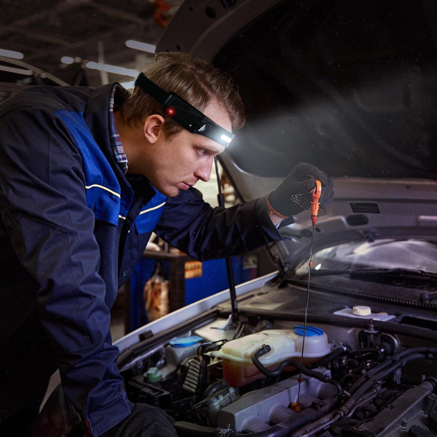 imageBLACKDECKER Rechargeable Headlamp with Flashlight ampamp Wave Sensor 350 Lumens LED 230 Wide Beam Head Light IP65 Waterproof 4 Brightness Settings ampamp SOS Mode Fits Over Helmets Head Lamp for CampingOne Pack