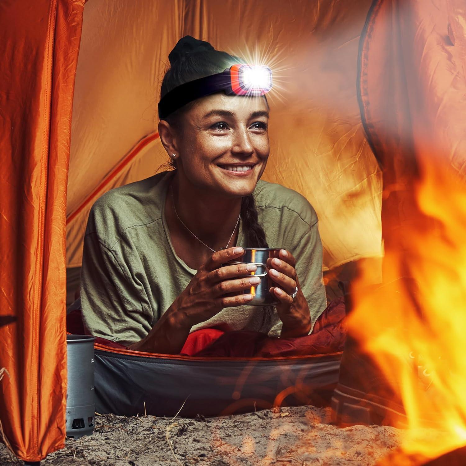 imageBLACKDECKER Rechargeable Headlamp with Wave Sensor Ultra Bright 1000 Lumens LED Head Light Adjustable 90 Tilt 7 Lighting Modes IP65 Waterproof Fits Over Helmet 14 Hour Head Lamp for CampingOne Pack