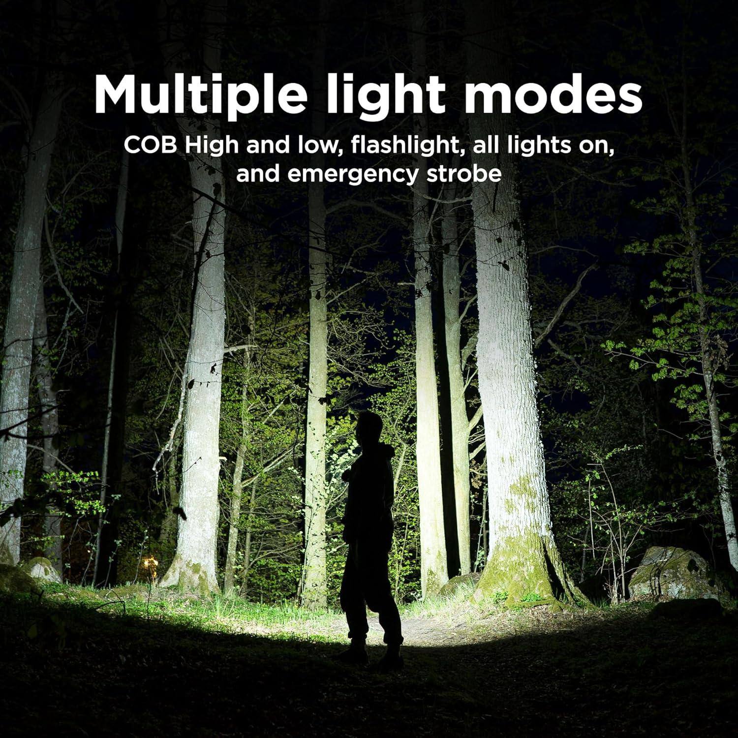 imageBLACKDECKER Rechargeable LED Flashlight ampamp 360 Lantern 1000LM IP65 Waterproof Light 8 Modes Emergency SOS Mode USBA Power Bank 18 Hour Light Carabiner Clip Magnetic for Blackouts ampamp Camping