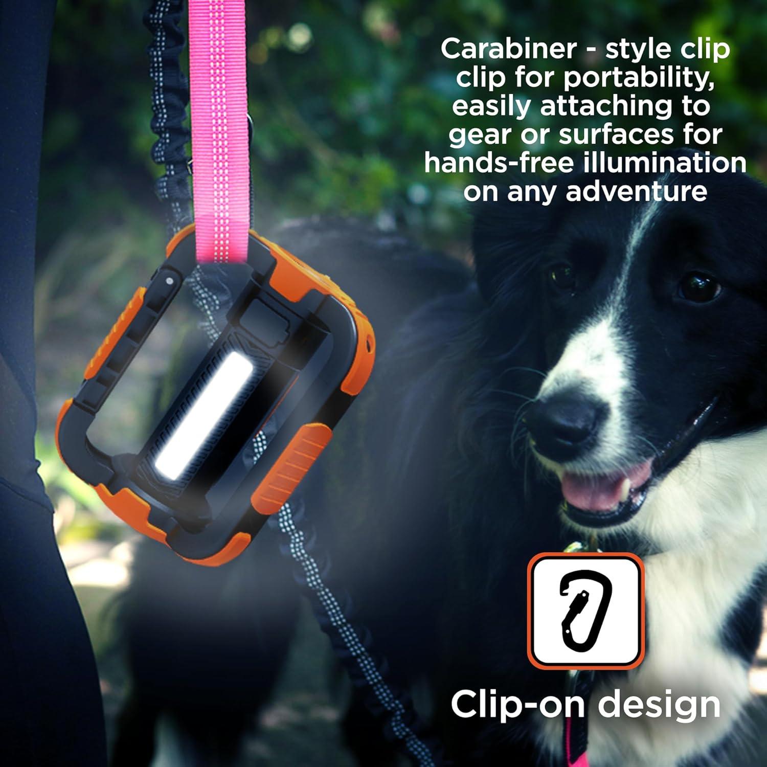 imageBLACKDECKER Rechargeable LED Flashlight ampamp 360 Lantern 1000LM IP65 Waterproof Light 8 Modes Emergency SOS Mode USBA Power Bank 18 Hour Light Carabiner Clip Magnetic for Blackouts ampamp Camping