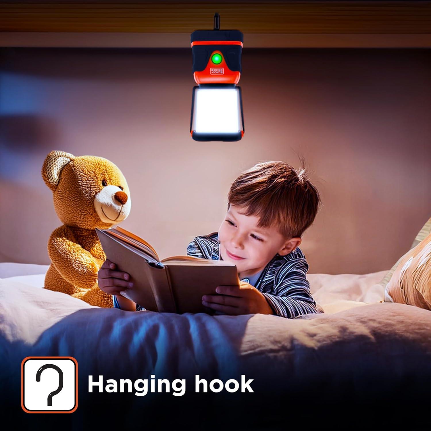 imageBLACKDECKER Rechargeable LED Lantern ampamp 400mAh Power Bank 2Pack 1000 Lumens 360 Flashlight for Camping ampamp Power Outage with SOS Mode 12 Hour Power Multiwhite 7 Modes IP44 WeatherResistant HookOne Pack