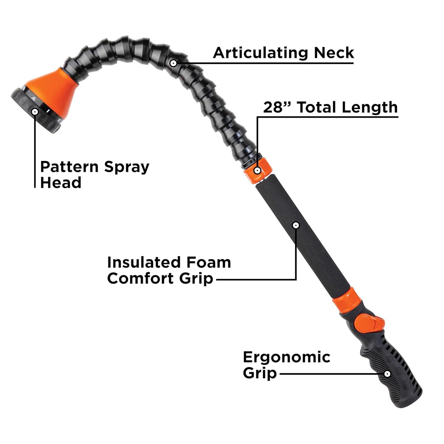 imageBlack  Decker 28quot Snake Wand  9 Spray Patterns Flexible Neck Comfort Grip BD57383