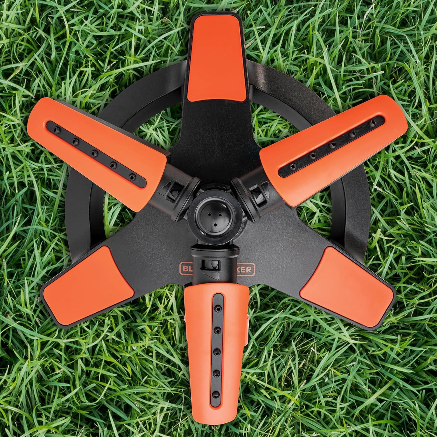 imageBlack  Decker 3Arm Adjustable Sprinkler  360 Coverage Customizable Spray 1216 Square Foot Coverage BD8428