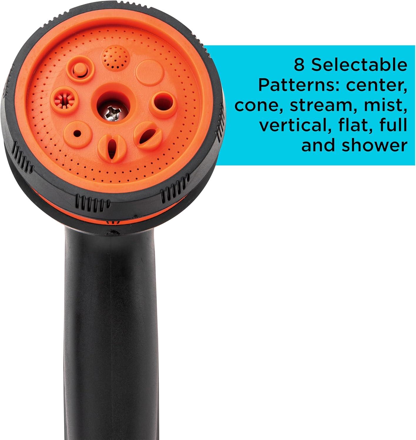 imageBlack  Decker 8Pattern Rear Trigger Garden Hose Nozzle  Lightweight Versatile Sprayer with EasyDial Control BXWNBB57390