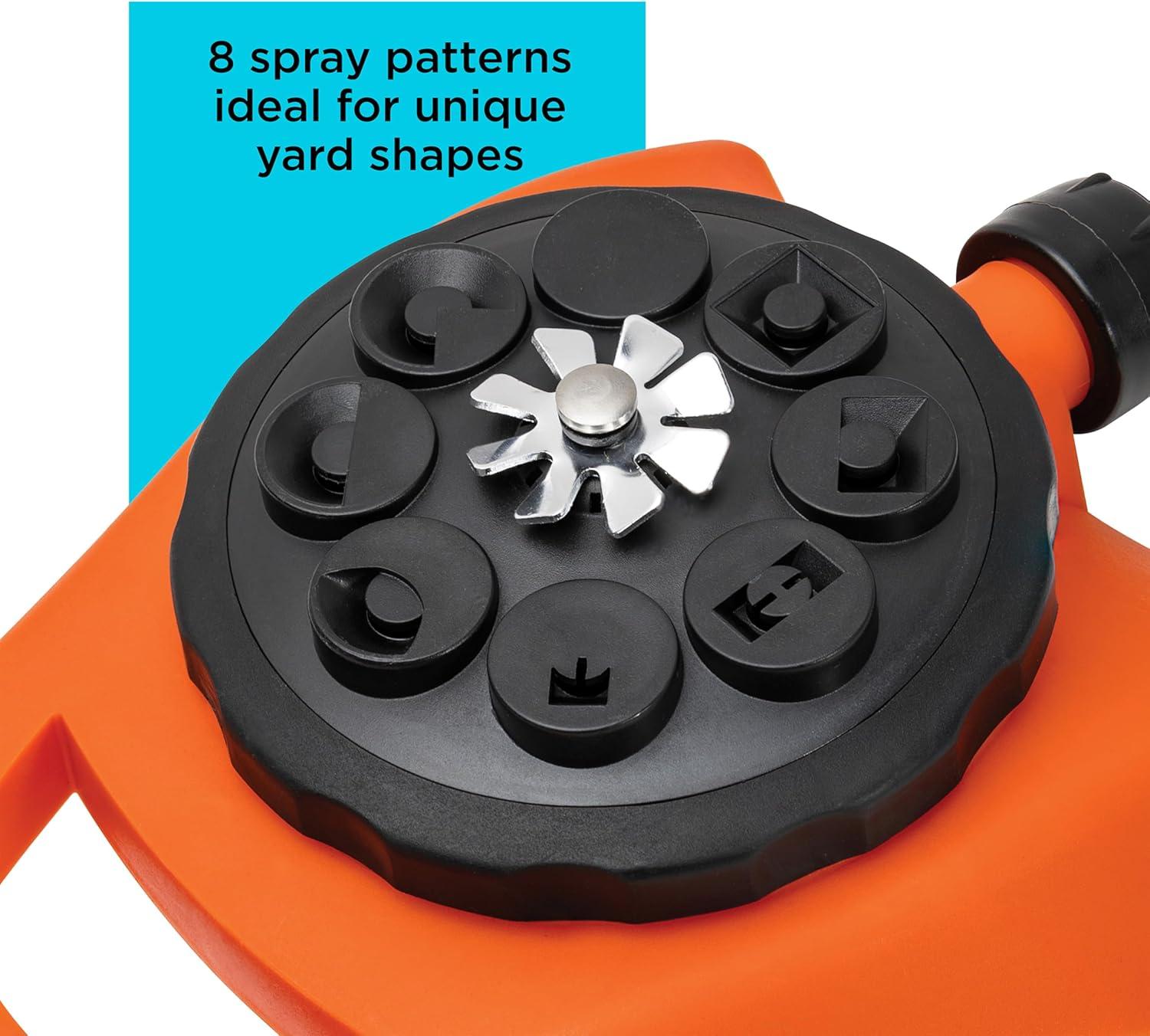 imageBlack  Decker 8Pattern Turret Sprinkler  Up to 962 Sq Ft Coverage Durable Build Versatile Spray Options BD57392