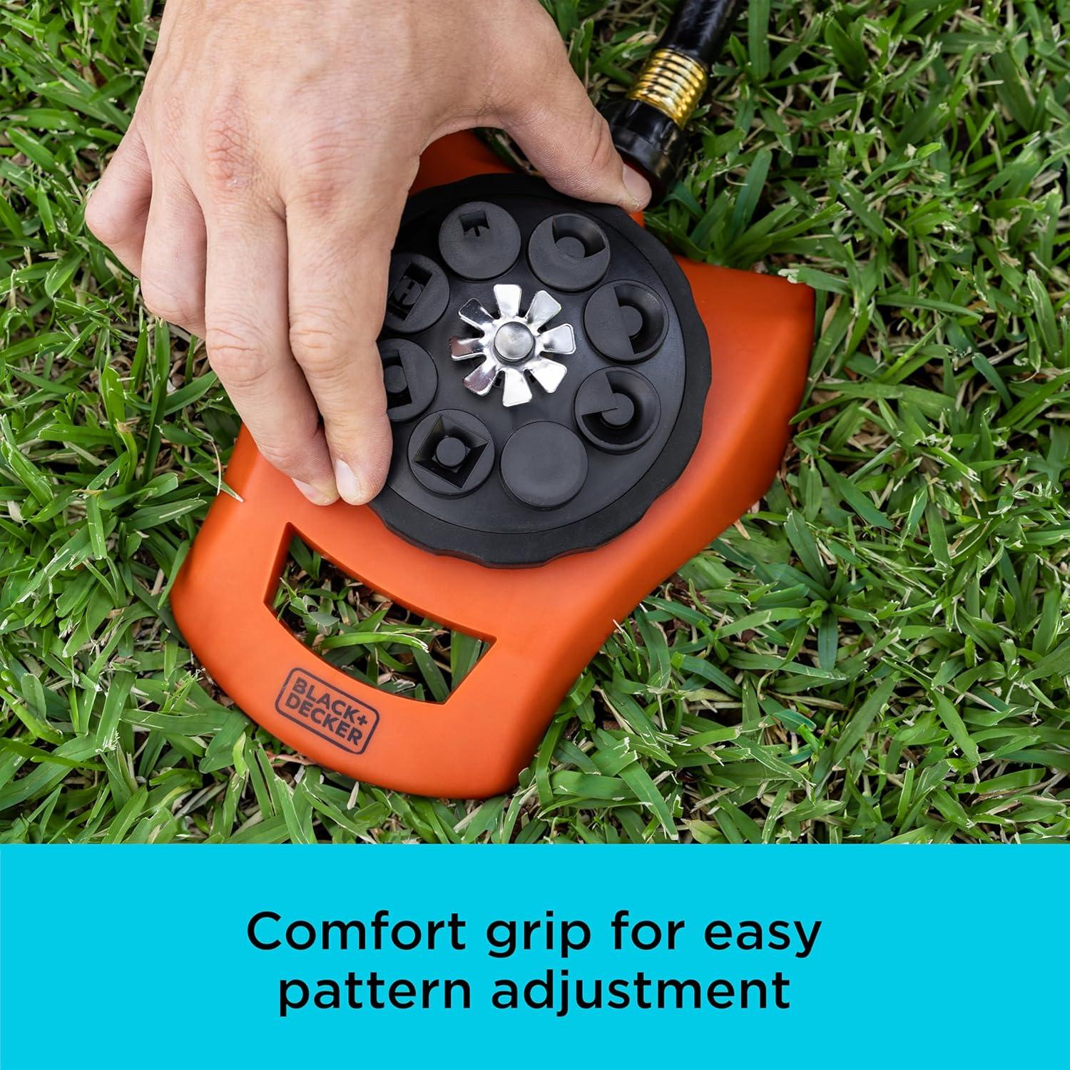 imageBlack  Decker 8Pattern Turret Sprinkler  Up to 962 Sq Ft Coverage Durable Build Versatile Spray Options BD57392