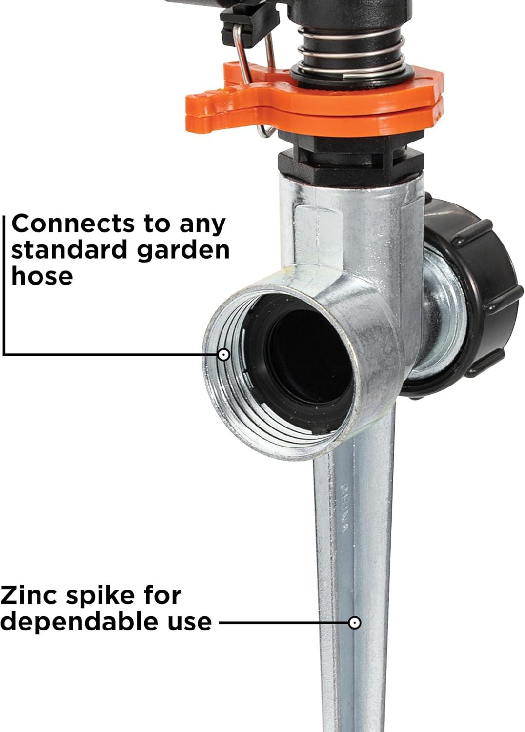 imageBlack  Decker Impulse Sprinkler  Up to 5027 Sq Ft Coverage Adjustable Spray Secure Spike Base BXWNBB57395