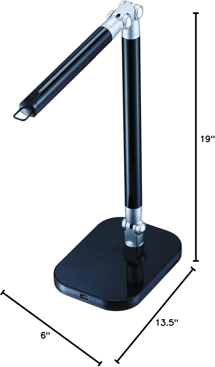 imageBlack and Decker LED7BARWHTRED PureOptics Exalt Bar 5W FlickerFree Natural Daylight LED Desk Lamp with USB Charging Port 4 Dimming Levels 306 Lumens 135quot x 60quot x 190quot WhiteRedBlackGray