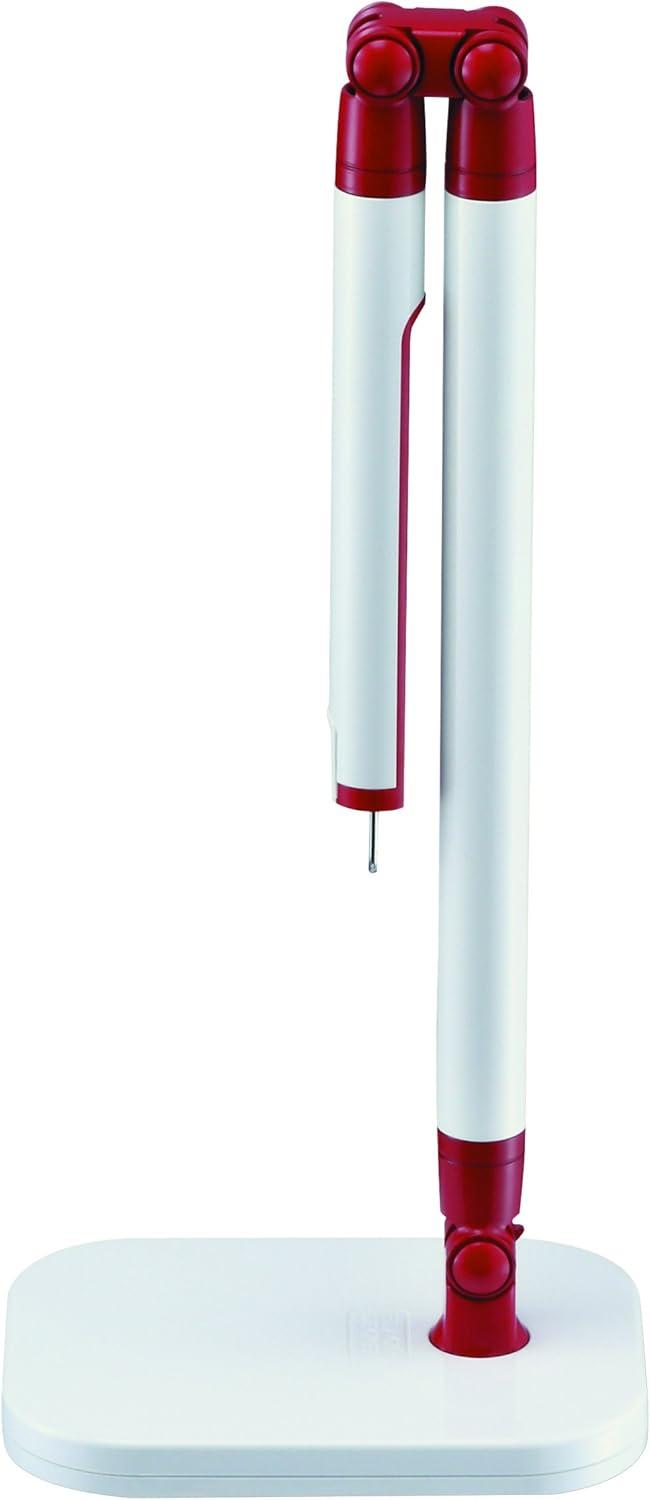 imageBlack and Decker LED7BARWHTRED PureOptics Exalt Bar 5W FlickerFree Natural Daylight LED Desk Lamp with USB Charging Port 4 Dimming Levels 306 Lumens 135quot x 60quot x 190quot WhiteRedWhiteRed