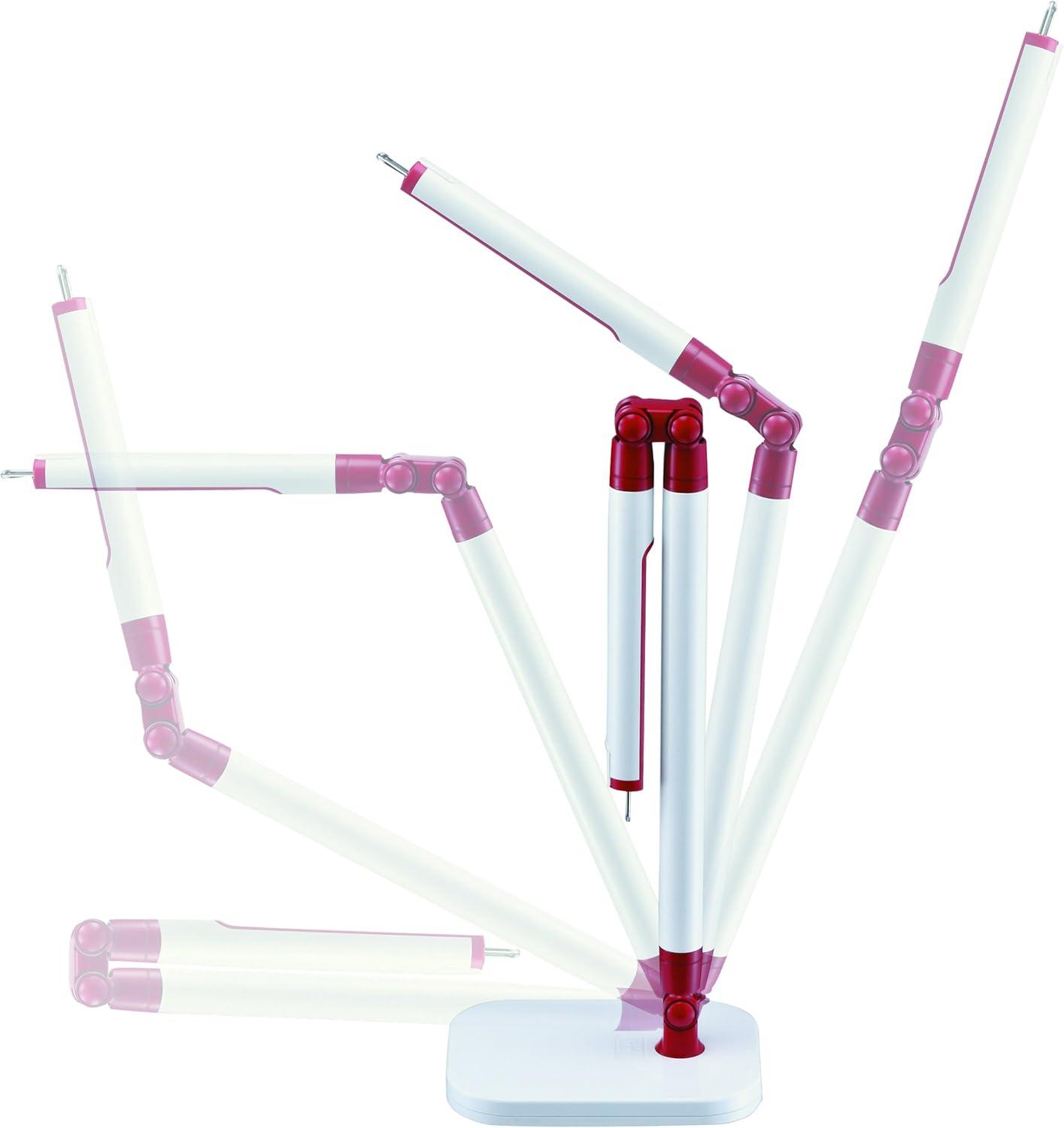 imageBlack and Decker LED7BARWHTRED PureOptics Exalt Bar 5W FlickerFree Natural Daylight LED Desk Lamp with USB Charging Port 4 Dimming Levels 306 Lumens 135quot x 60quot x 190quot WhiteRedWhiteRed