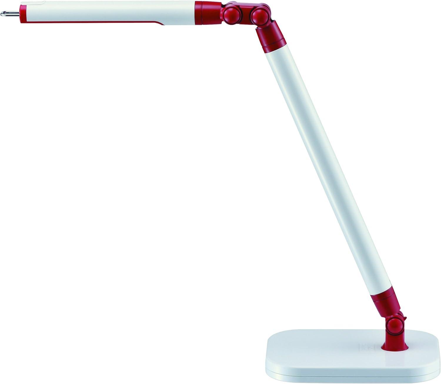 imageBlack and Decker LED7BARWHTRED PureOptics Exalt Bar 5W FlickerFree Natural Daylight LED Desk Lamp with USB Charging Port 4 Dimming Levels 306 Lumens 135quot x 60quot x 190quot WhiteRedWhiteRed