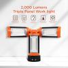 imageBLACKDECKER Utility Light Rechargeable 2000 Lumens LED 3 Panel Work Light with 6000mAh Battery Bank ampamp Flashlight 3 Light Colors 4 SOS Modes Dimmable IP44 WaterResistant Magnetic ampamp Hook Mount