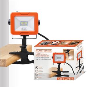 imageBLACKDECKER LED Clamp Work Light 1000 Lumens Indoor ampamp Outdoor IP65 Waterproof Clamp Utility Shop Light with Plug Clip on Shop Lamp Adjustable Arm 360 Rotating Clamp Tripod Compatible 4 Ft Cord