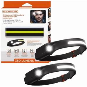 imageBLACKDECKER Rechargeable Headlamp with Flashlight ampamp Wave Sensor 350 Lumens LED 230 Wide Beam Head Light IP65 Waterproof 4 Brightness Settings ampamp SOS Mode Fits Over Helmets Head Lamp for CampingTwo Pack