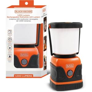 imageBLACKDECKER Rechargeable LED Lantern ampamp 400mAh Power Bank 2Pack 1000 Lumens 360 Flashlight for Camping ampamp Power Outage with SOS Mode 12 Hour Power Multiwhite 7 Modes IP44 WeatherResistant HookOne Pack