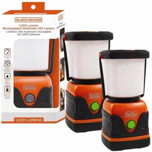 imageBLACKDECKER Rechargeable LED Lantern ampamp 400mAh Power Bank 2Pack 1000 Lumens 360 Flashlight for Camping ampamp Power Outage with SOS Mode 12 Hour Power Multiwhite 7 Modes IP44 WeatherResistant HookTwo Pack