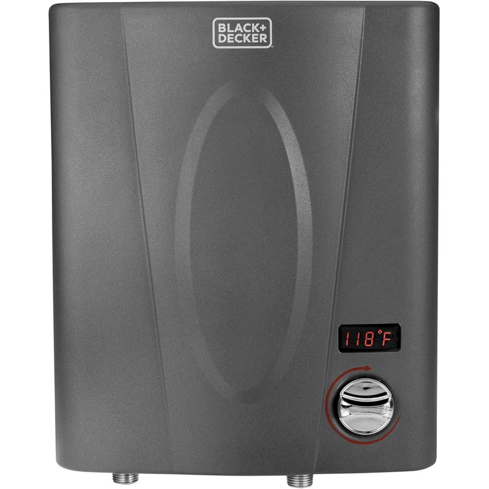 imageBLACKDECKER 11kW 240 Volt 235GPM Tankless Electric Water Heater SelfModulating Point of Use Unit for up to 2 simultaneous applications Hot Water on Demand Digital Temperature Display11 KW