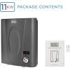 imageBLACKDECKER 11kW 240 Volt 235GPM Tankless Electric Water Heater SelfModulating Point of Use Unit for up to 2 simultaneous applications Hot Water on Demand Digital Temperature Display11 KW