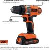 image:imageBLACKDECKER Cordless Drill Driver Power Drill with Battery and Charger Included 20V MAX POWERCONNECT BCD382DS1Cordless Drill Driver Kit