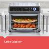 image:imageBLACKDECKER Crisp N Bake Air Fryer Toaster Oven Combo 12 in 1 Countertop Convection Oven Cooks Food Fast Fits a Whole Pizza or 6 Toast Slices French Doors with Stainless Steel Finish