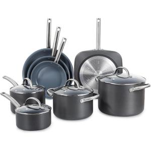 image:imageBLACKDECKER 12Piece Ceramic Hard Anodized Aluminum Cookware Set Pots and Pans Set with Ceramic NonStick Coating12PIECE