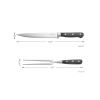 image:imageBLACKDECKER 2Piece Stainless Steel Carving Knife Set 8 Carving Knife amp 7 Fork Kitchen Knife with 3CR13 Stainless Steel Blade Meat Knife with Black ABS Handles Magnetic Gift Box for Storage