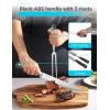 image:imageBLACKDECKER 2Piece Stainless Steel Carving Knife Set 8 Carving Knife amp 7 Fork Kitchen Knife with 3CR13 Stainless Steel Blade Meat Knife with Black ABS Handles Magnetic Gift Box for Storage