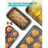 image:imageBLACKDECKER 6Piece Carbon Steel Bakeware Set 04mm Carbon Steel Baking Pans Set with Ceramic NonStick Coating6Piece