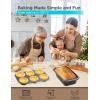 image:imageBLACKDECKER 6Piece Carbon Steel Bakeware Set 04mm Carbon Steel Baking Pans Set with Ceramic NonStick Coating6Piece