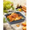 image:imageBLACKDECKER Large Turkey Roasting Pan with Rack 08mm Carbon Steel Baking Pan with Ceramic NonStick Coating Cooking Pan for up to 24 lb Turkey UShaped Rack Included Stainless Steel Handles