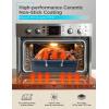 image:imageBLACKDECKER Large Turkey Roasting Pan with Rack 08mm Carbon Steel Baking Pan with Ceramic NonStick Coating Cooking Pan for up to 24 lb Turkey UShaped Rack Included Stainless Steel Handles