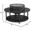 image:imageBLACK  DECKER 38 D Steel Wood Burning fire Pit with Log Storage Area for Entertaining Backyard Bonfires Includes mesh lid and Poker Black Powder Coated Steel
