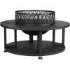image:imageBLACK  DECKER 38 D Steel Wood Burning fire Pit with Log Storage Area for Entertaining Backyard Bonfires Includes mesh lid and Poker Black Powder Coated Steel