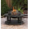 image:imageBLACK  DECKER 38 D Steel Wood Burning fire Pit with Log Storage Area for Entertaining Backyard Bonfires Includes mesh lid and Poker Black Powder Coated Steel