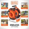 image:imageBlack  Decker 50 Ft Reverse Retractable Extension Cord Reel 14AWG SJTW Power Cable For Electric Tools  Outdoor Power Cord Reel WHeavyDuty Rewind Handle  Premium Cord Retractor for Garden