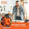 image:imageBlack  Decker 50 Ft Reverse Retractable Extension Cord Reel 14AWG SJTW Power Cable For Electric Tools  Outdoor Power Cord Reel WHeavyDuty Rewind Handle  Premium Cord Retractor for Garden
