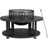 image:imageBLACK  DECKER 38 D Steel Wood Burning fire Pit with Log Storage Area for Entertaining Backyard Bonfires Includes mesh lid and Poker Black Powder Coated Steel