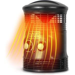 image:imageBLACKDECKER 360Degree Surround Heater and Fan Combo 360 Space Heater for Office Desk Home Office amp Personal Use Desk 2 Heat amp Fan Only Settings Adjustable Thermostat BHDS156 Black