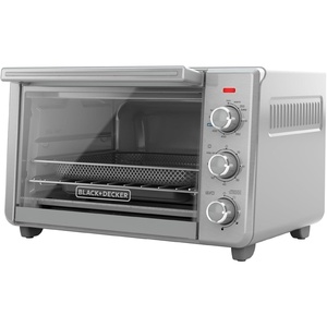 image:imageBLACKDECKER Crisp N Bake Air Fryer Countertop Convection Toaster Oven Large Capacity 6Slice 5in1 Fits 12 Pizza 60Min Timer Bake Broil Air Fry Toast Keep Warm Stainless Steel